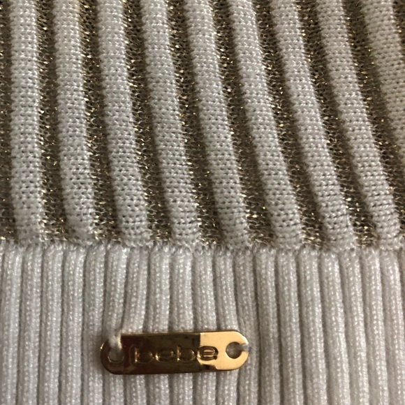 BEBE gold and cream sweater size extra small - Picture 3 of 7